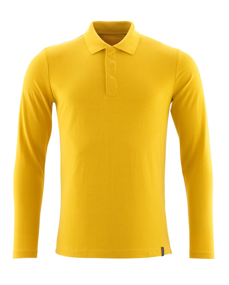Poloshirt, met lange mouwen - kerriegeel