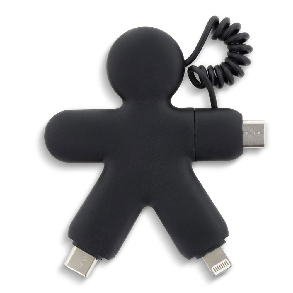 2064 | Xoopar Buddy Eco Charging Cable - Zwart