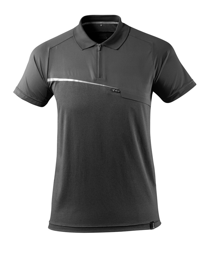 Poloshirt met borstzak - donkerantraciet