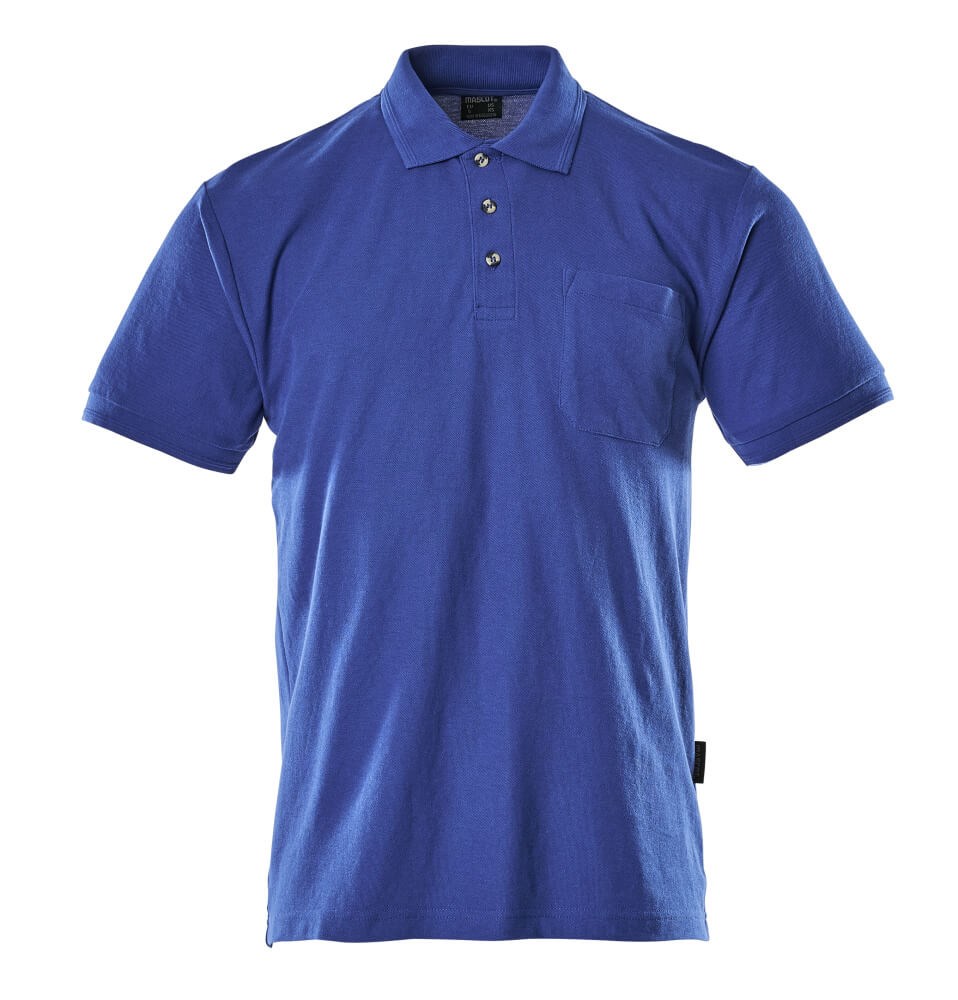 Poloshirt met borstzak - korenblauw