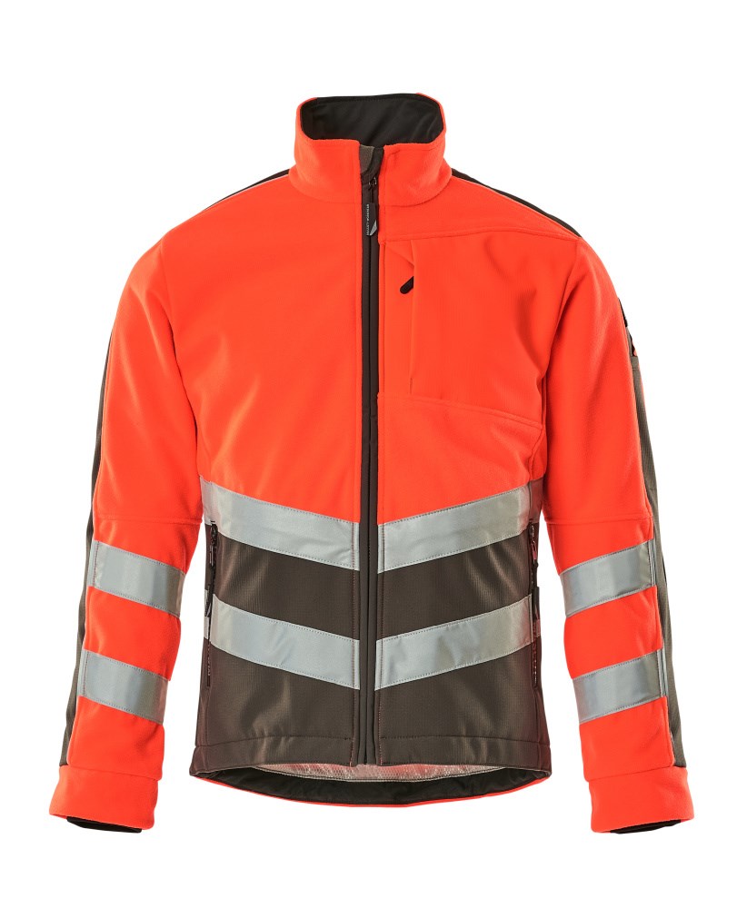 Fleece jas - hi-vis rood/donkerantraciet