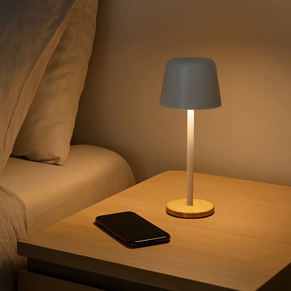 Solis Dimbare Tafellamp met Bamboe basis