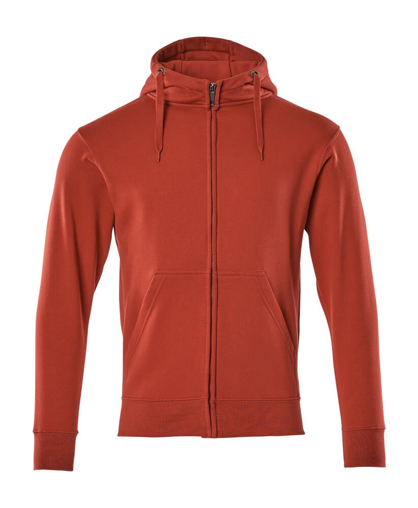 Capuchontrui met rits - Rood
