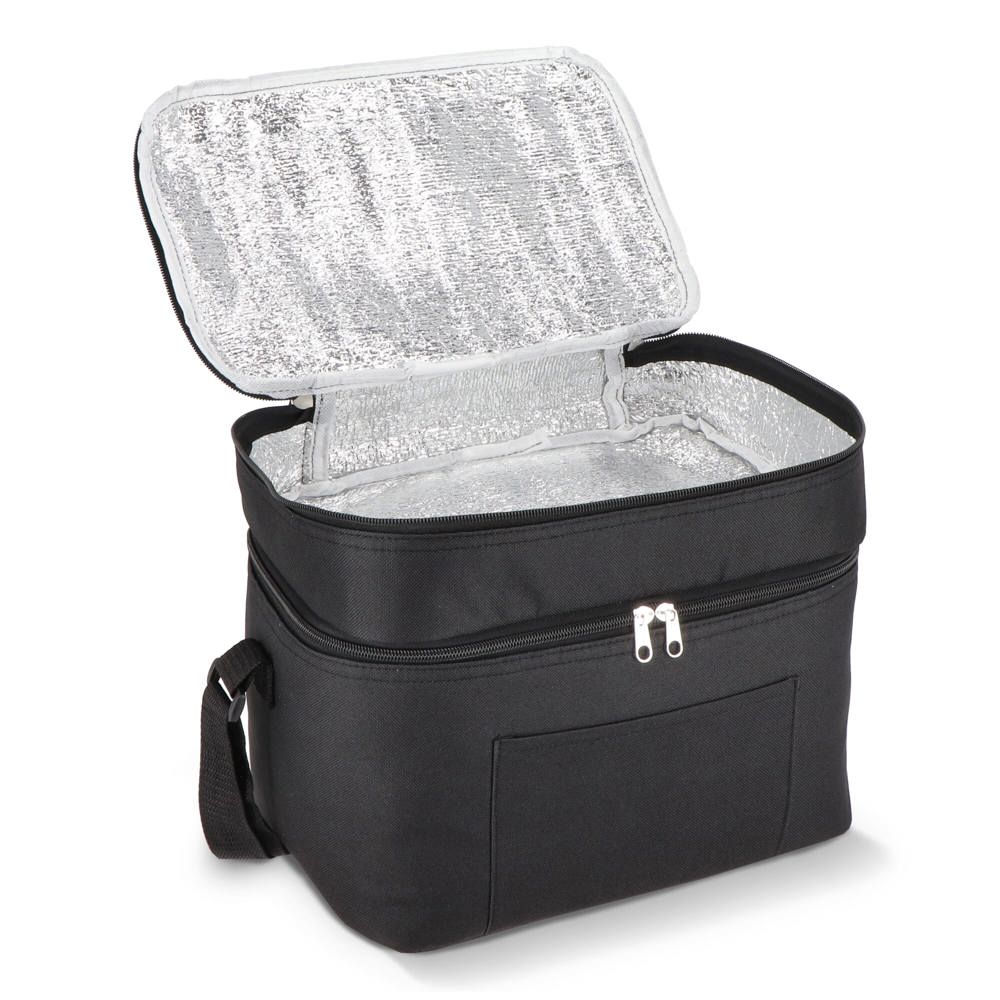 R-PET 600D koeltas met dubbele compartimenten, 30 x 20 x 24 cm, 12L