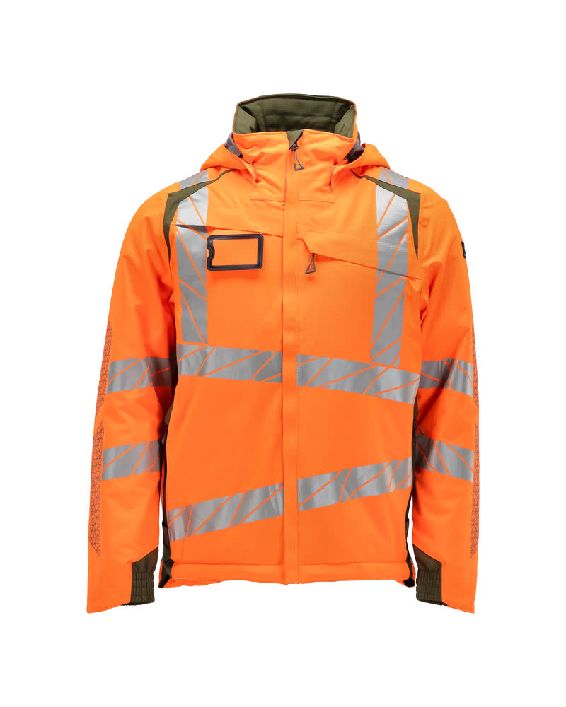 Winterjas - hi-vis oranje/mosgroen