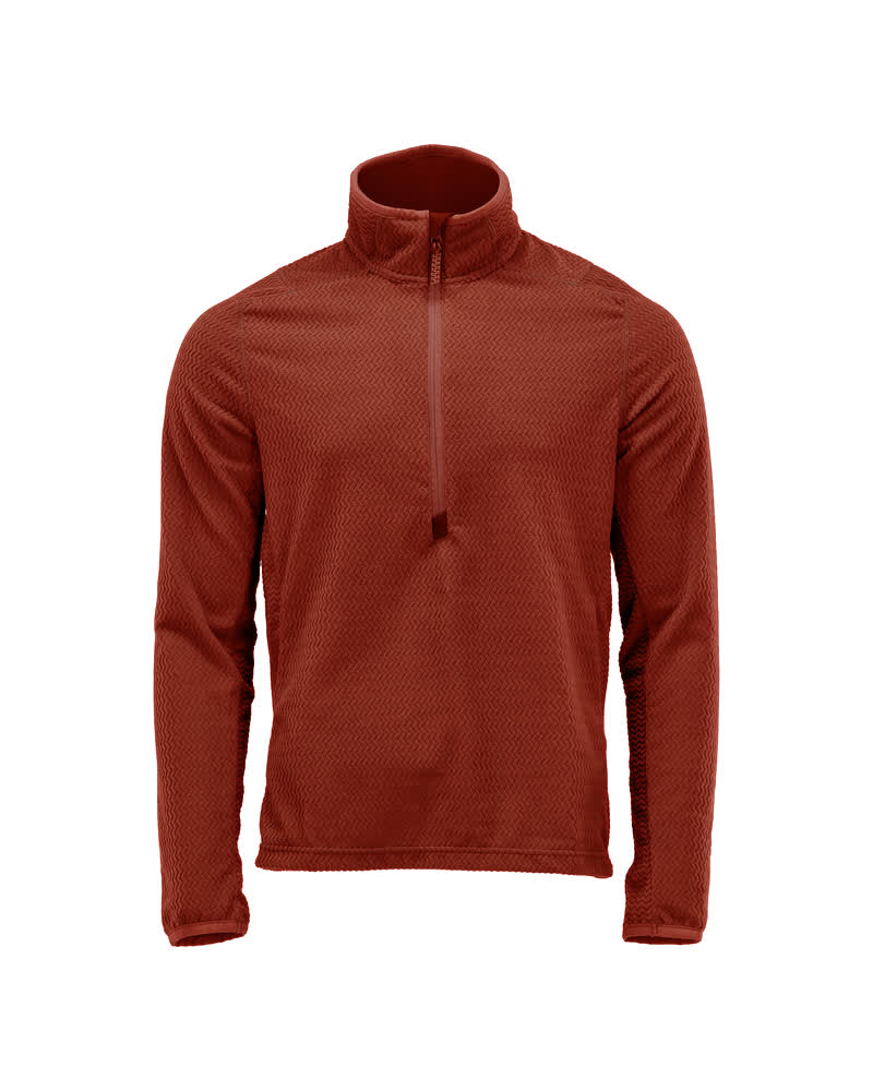 Microfleece trui met korte rits - herfstrood