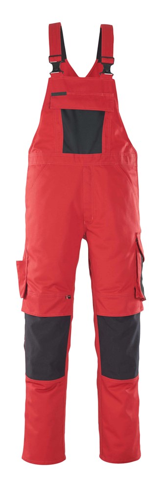 Amerikaanse overall met kniezakken - rood/zwart
