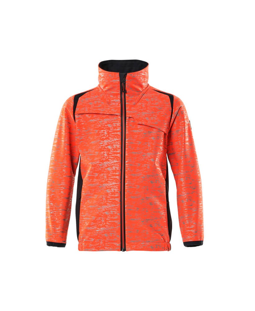 Softshell jas voor kinderen - hi-vis rood/donkermarine