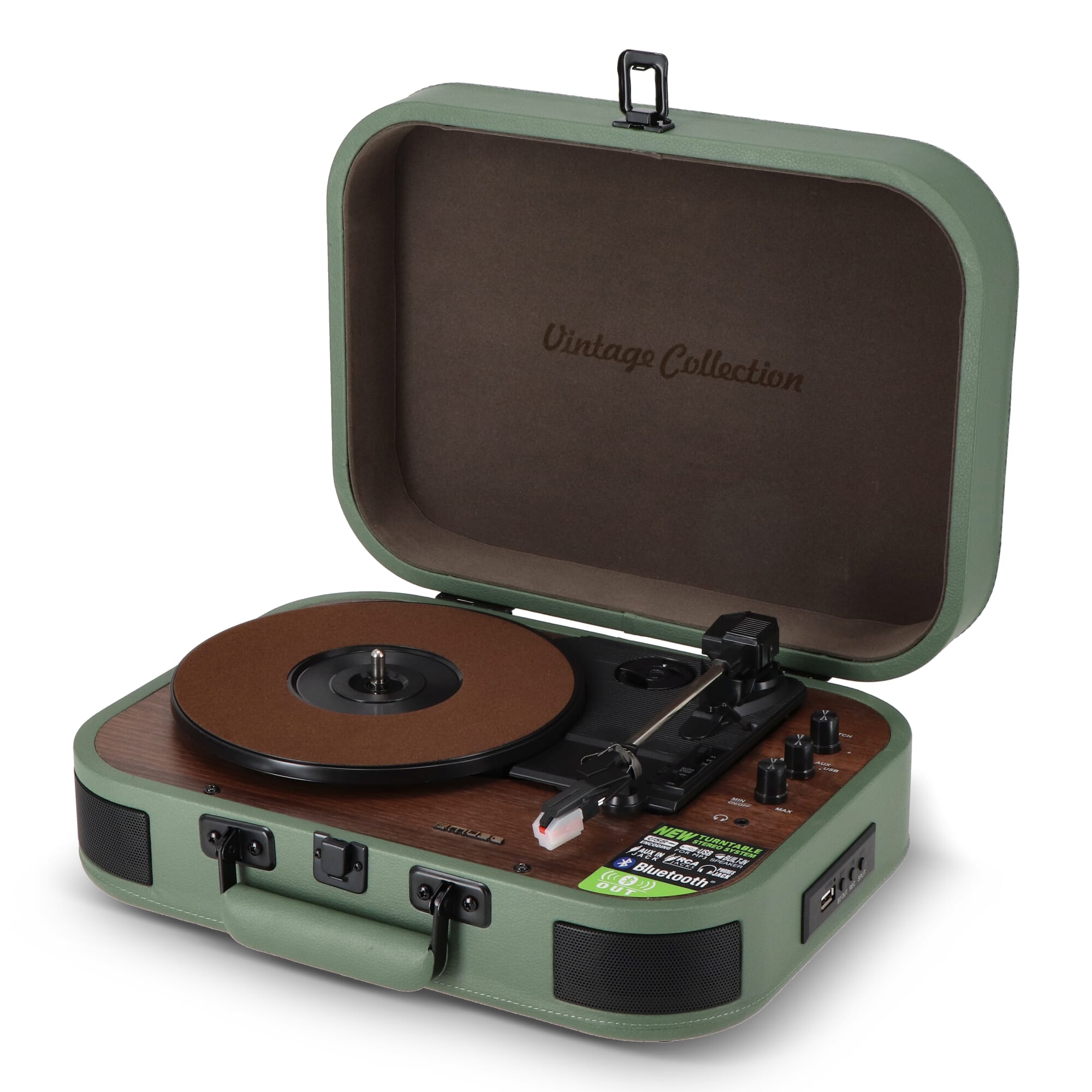 MT-207|Muse Vintage platenspeler met BT-out - Groen
