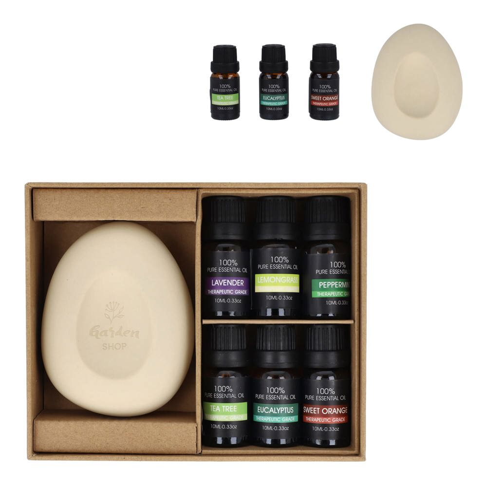 InsideOut Aroma Pebble Giftset met 6 flesjes essential oil 