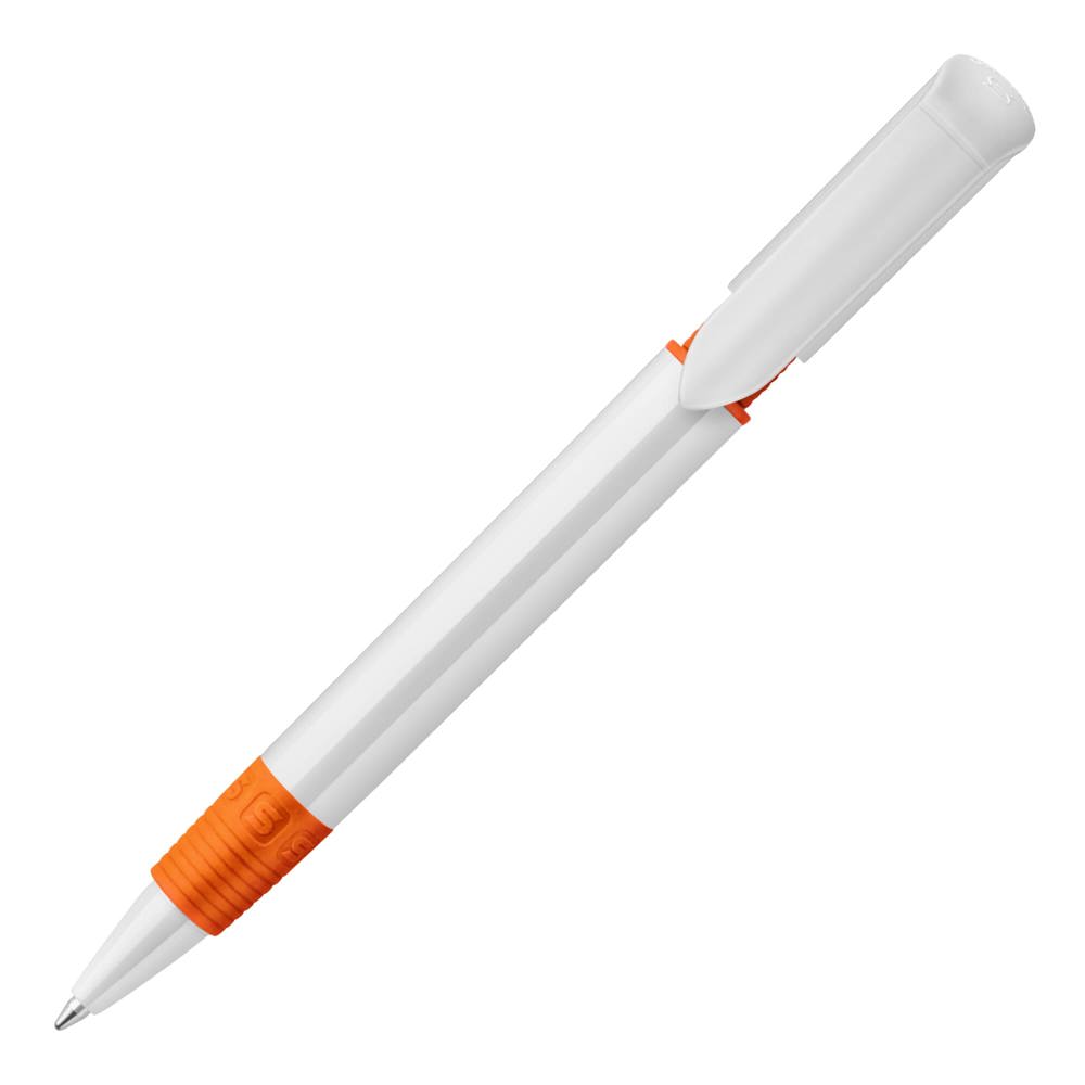 Balpen S40 Grip hardcolour - Wit / Oranje