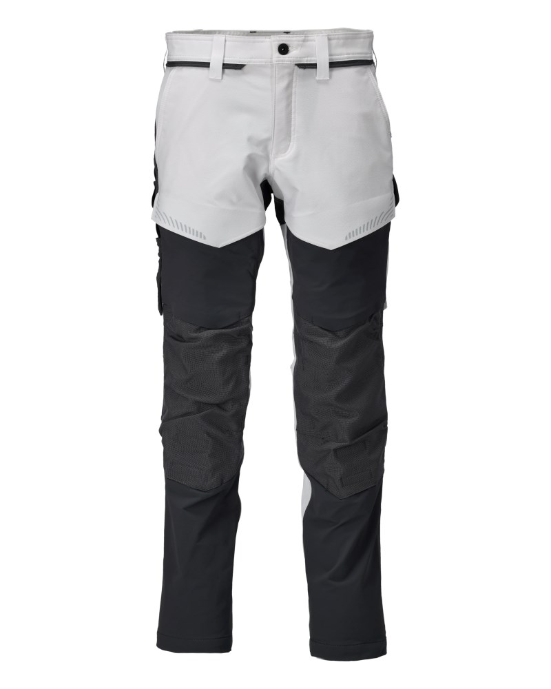 Broek met kniezakken - wit/steengrijs