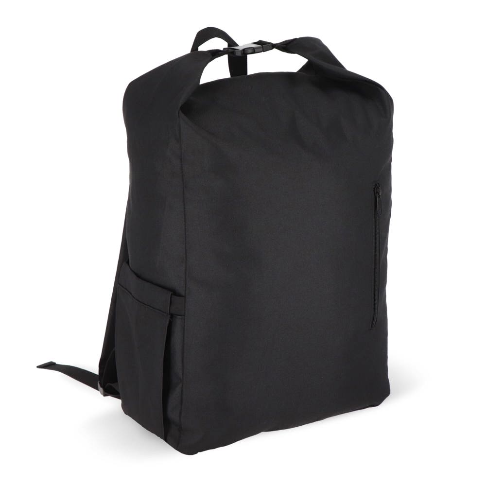 R-PET 600D Rolltop gesp rugzak 20L - Zwart