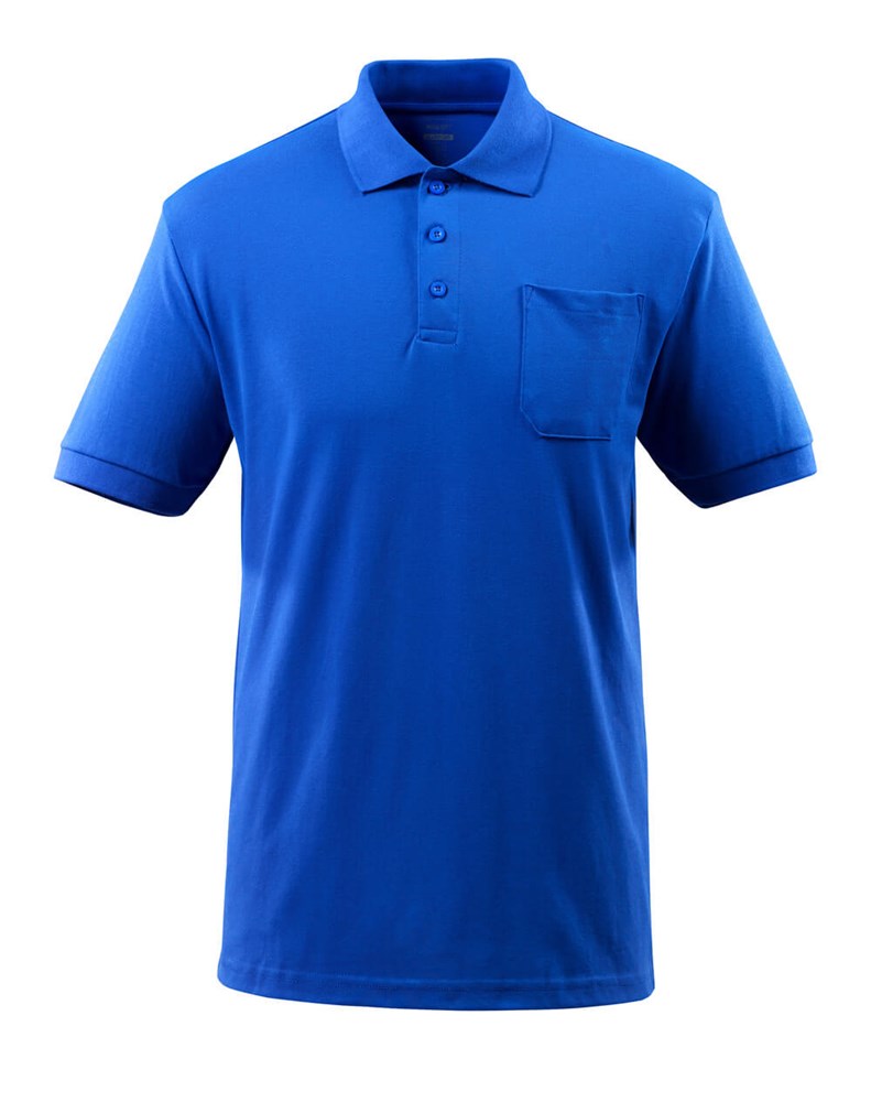 Poloshirt met borstzak - korenblauw