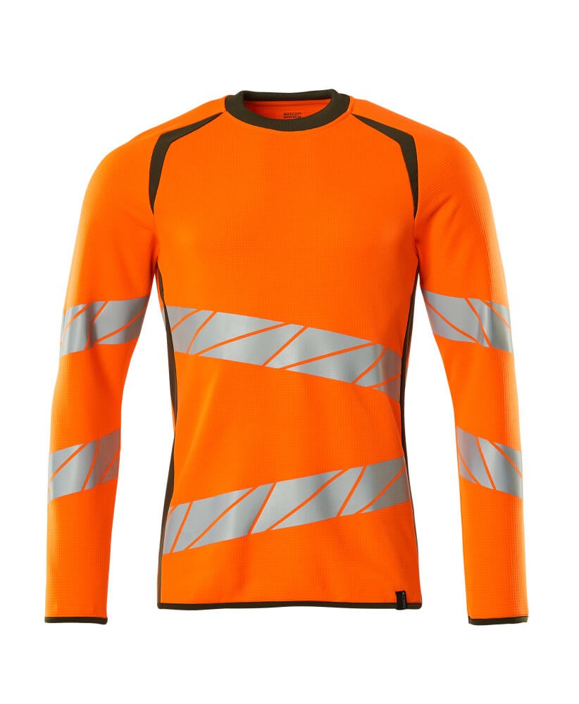 Sweatshirt - hi-vis oranje/mosgroen