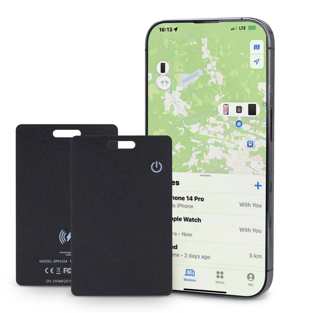 Xoopar ICE-Card Ultradune Tracker Kaart oplaadbaar - Zwart