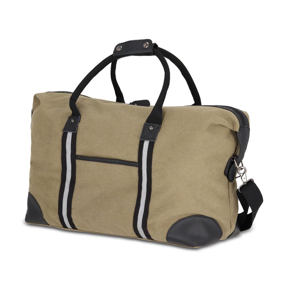 Gerecycled katoenen canvas weekendtas Harper - Olijfgroen