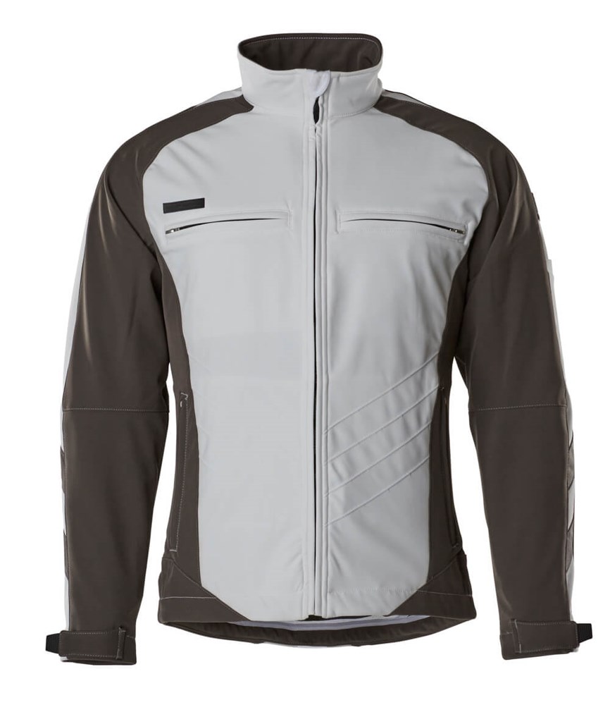 Softshell jas - wit/donkerantraciet