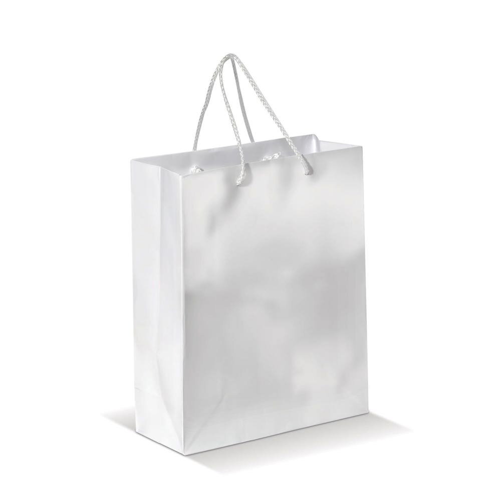 Draagtas papier middel 200g/m2 - Wit