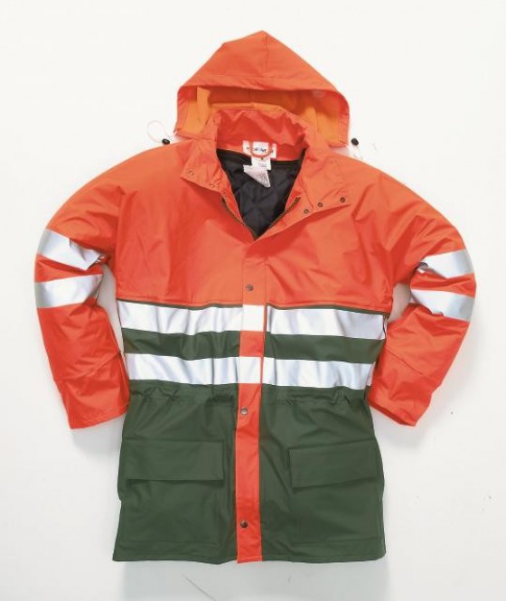 Hydrowear parka Plains - Groen - Fluor oranje