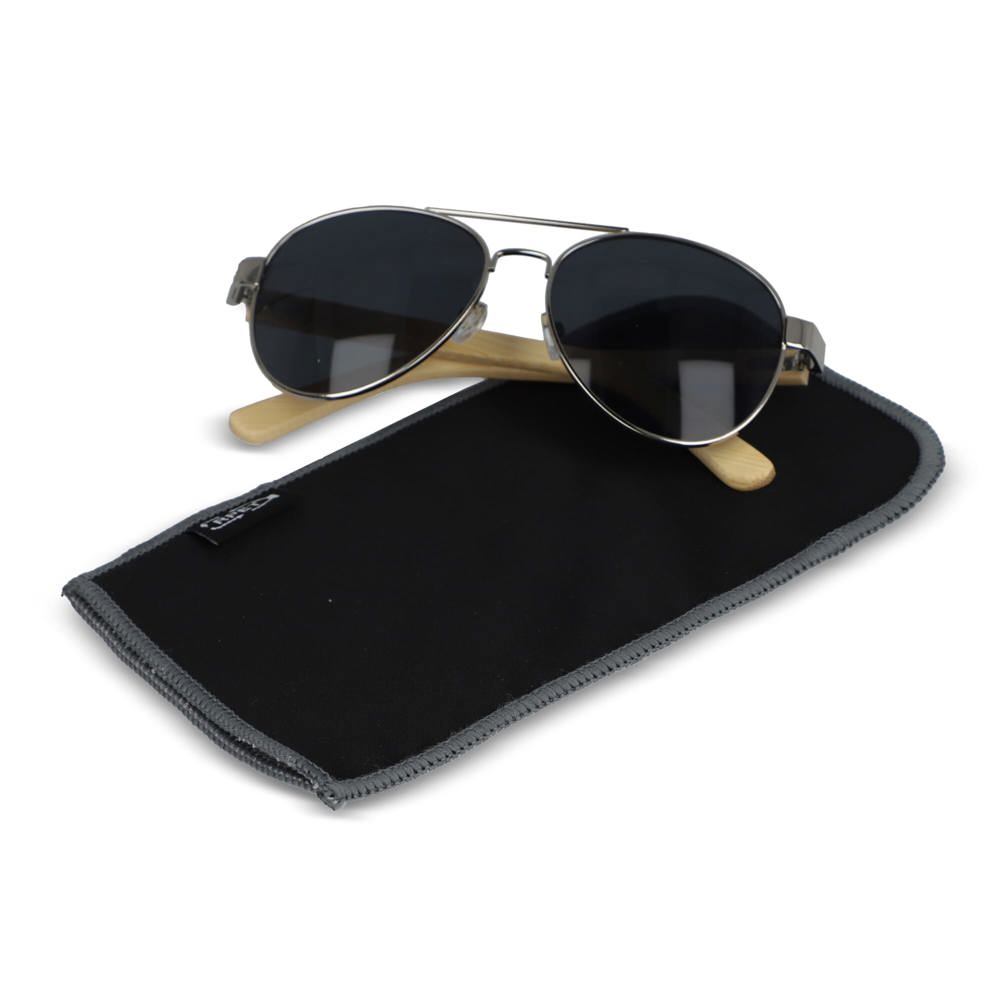 R-PET microvezel brillenetui sublimatie - Zwart