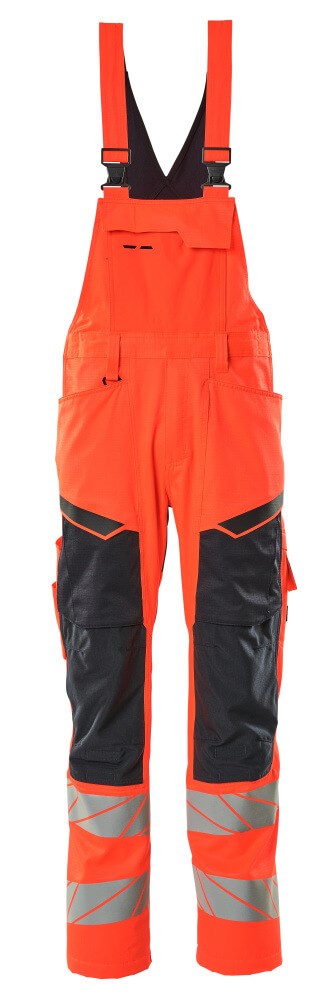 Amerikaanse overall met kniezakken - hi-vis rood/donkermarine