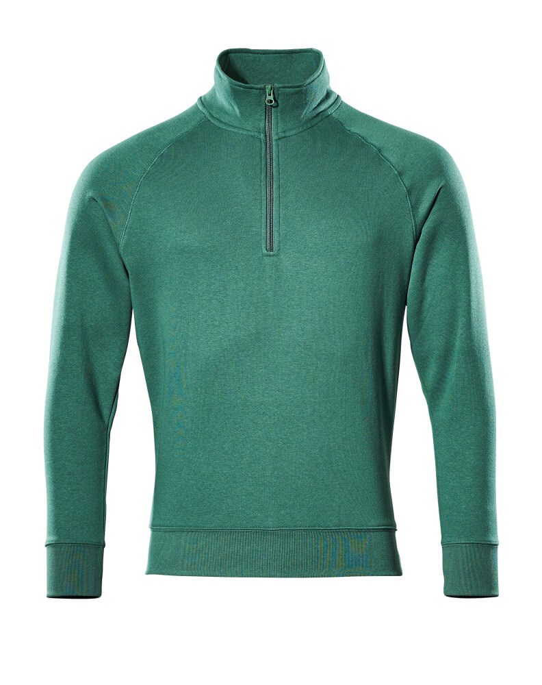 Sweatshirt met korte rits - Groen