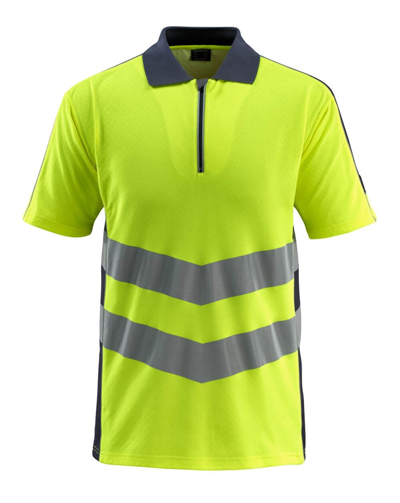 Poloshirt - hi-vis geel/donkermarine