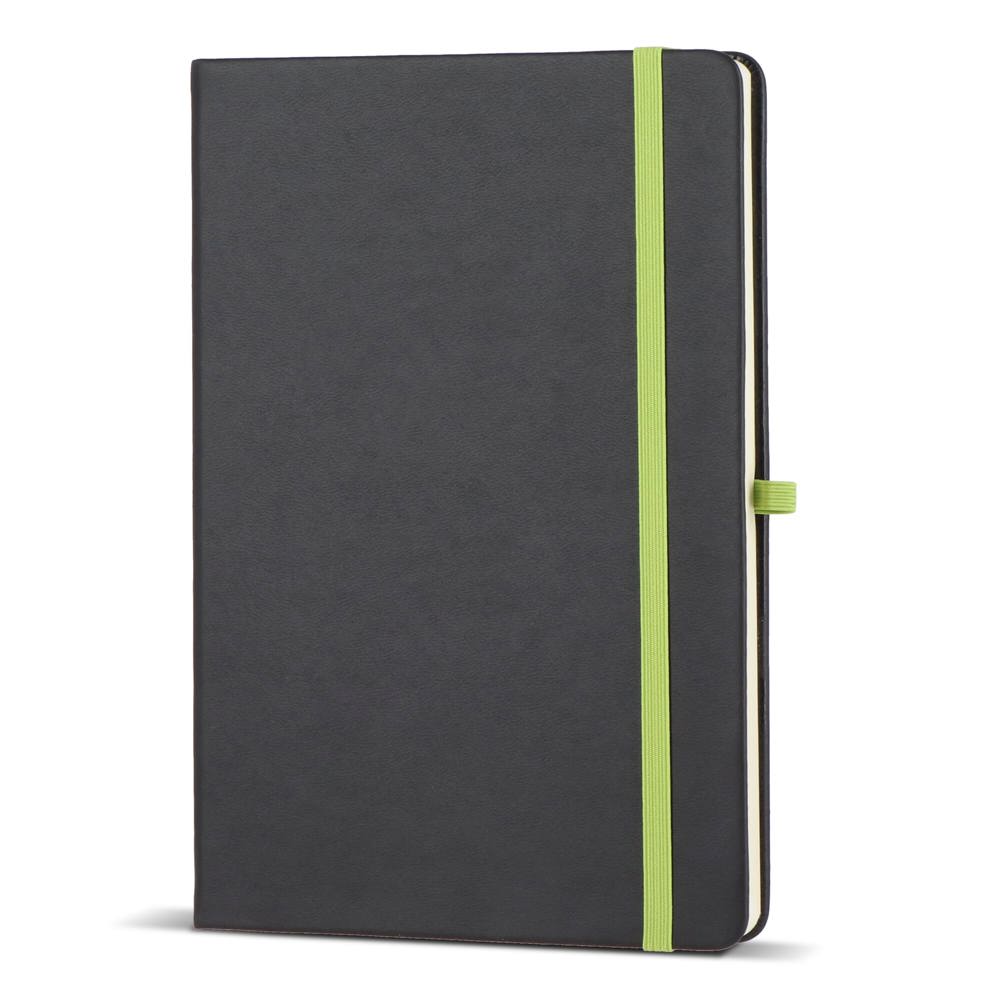 Notitieboek Iroko hardcover laser A5 - Zwart / Lichtgroen