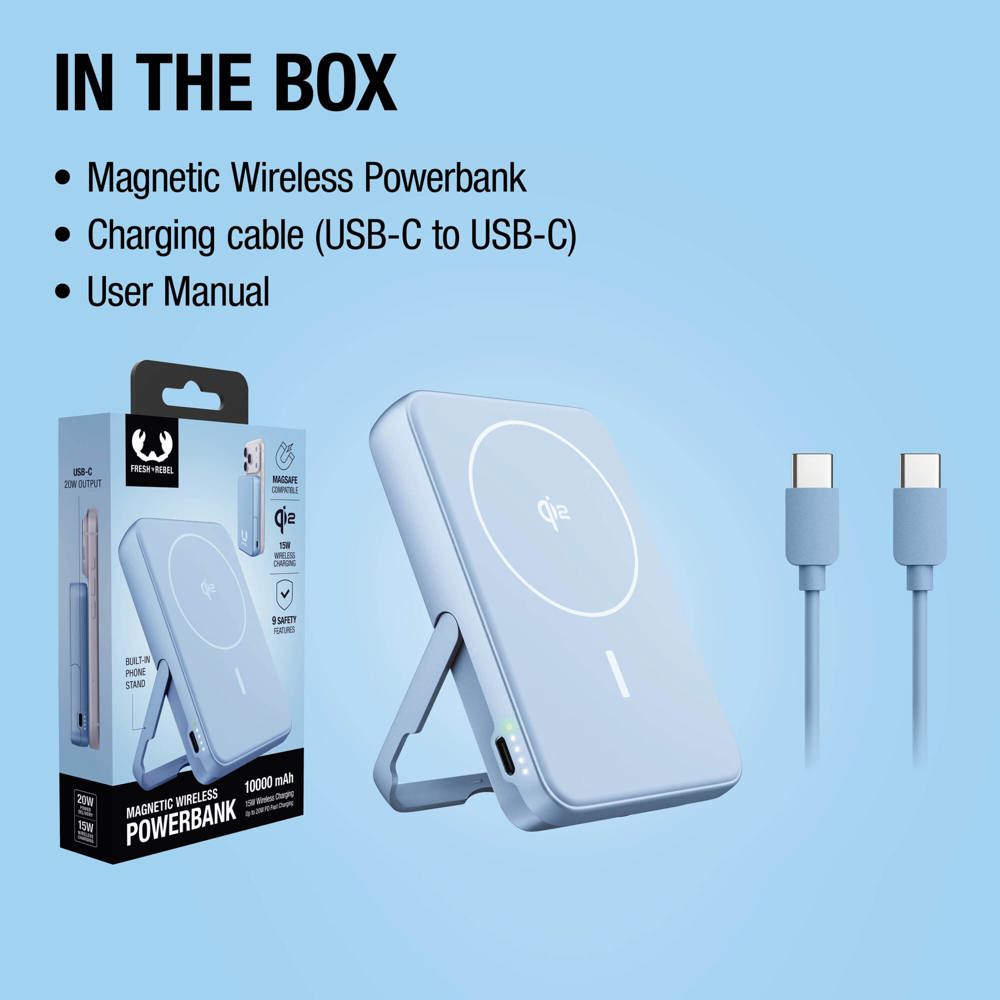 Fresh 'n Rebel Draadloze Powerbank 10000mAh Geschikt voor MagSafe 