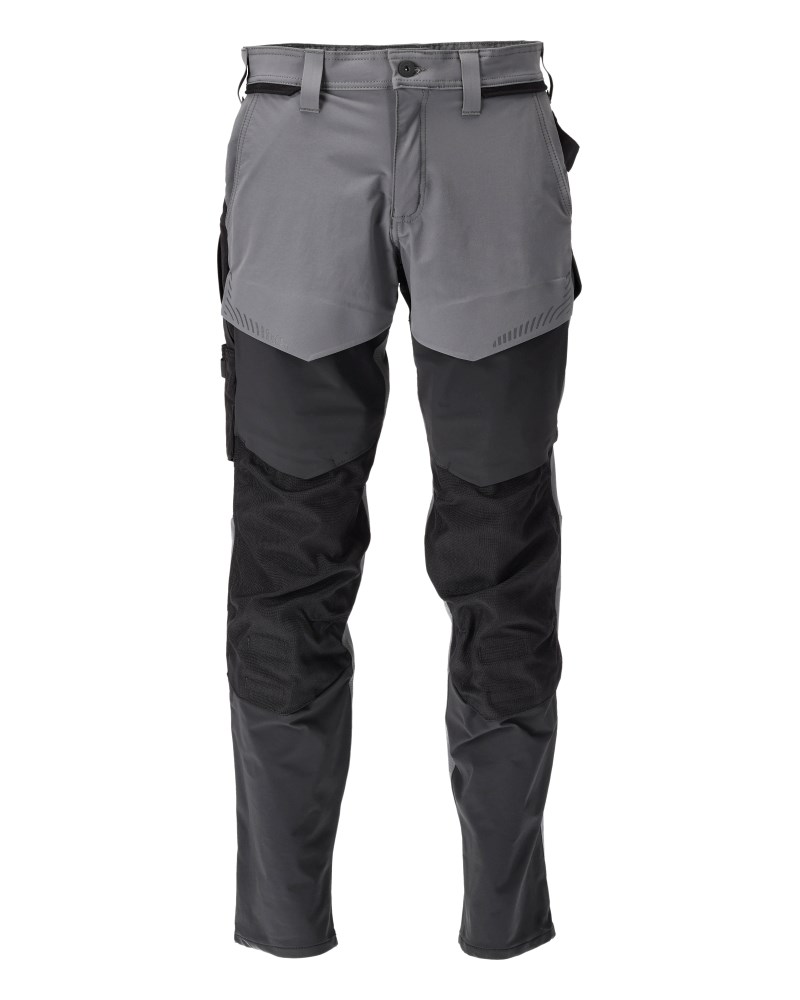 Broek met kniezakken - steengrijs/zwart