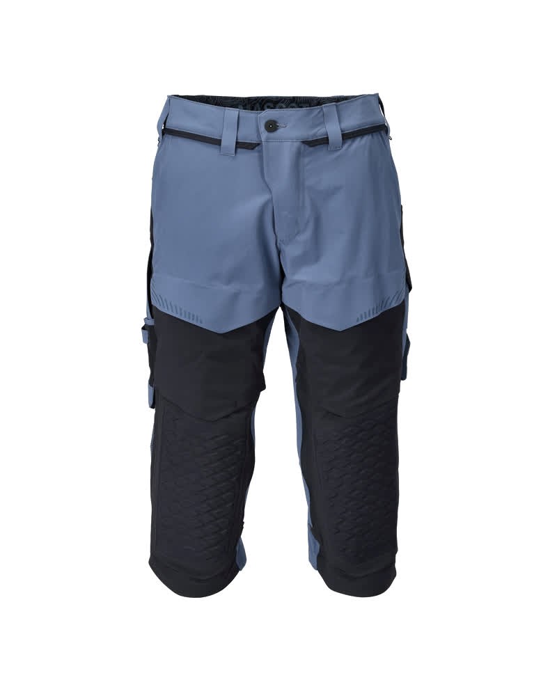 Driekwart broek met kniezakken - steenblauw/donkermarine