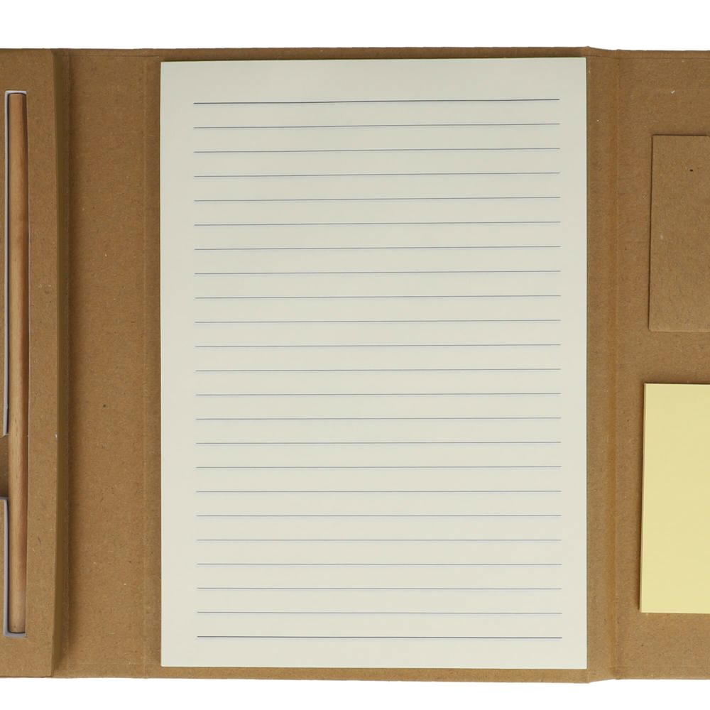 Drievoudige stationaire set van gerecycled papier