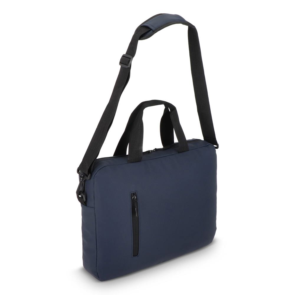 PU SoMa laptop messenger tas 28 x 38 x 5 cm - Donkerblauw