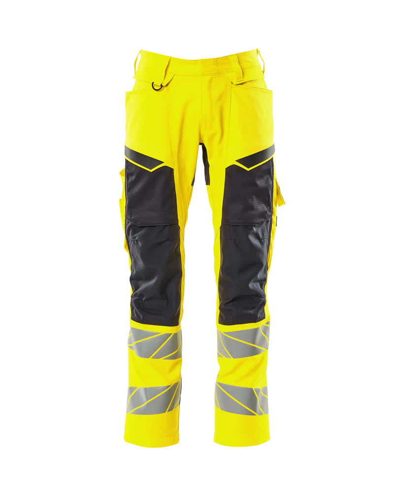 Broek met kniezakken - hi-vis geel/zwart