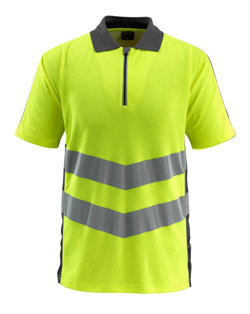 Poloshirt - hi-vis geel/donkerantraciet