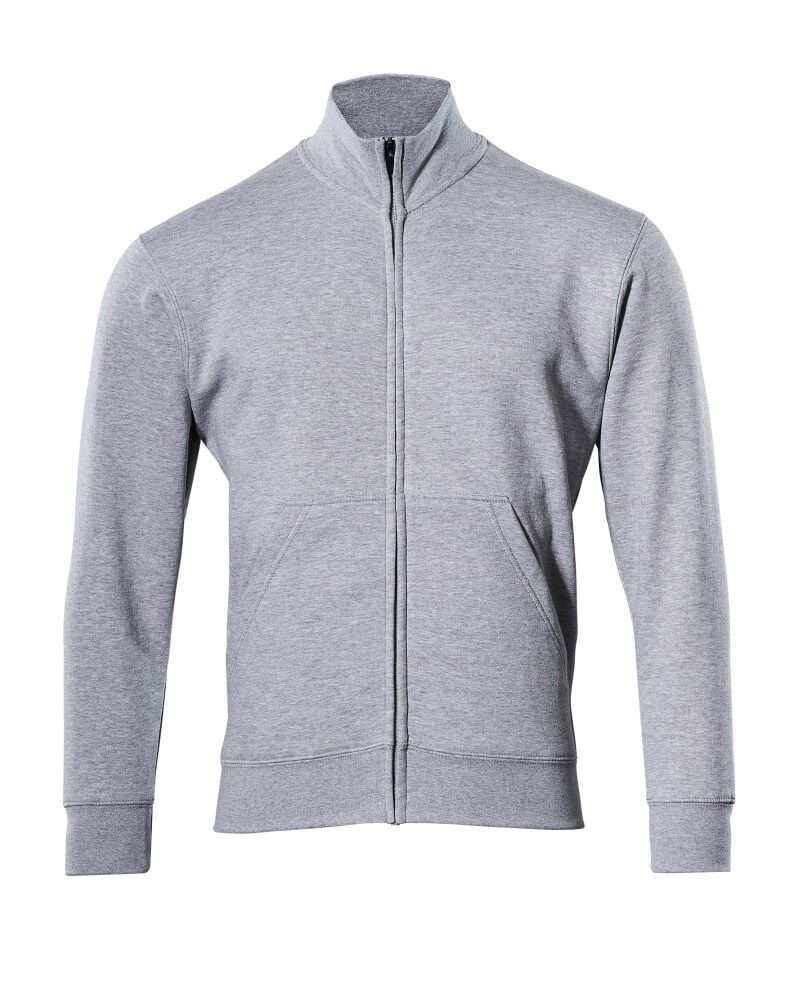 Sweatshirt met rits - grijs-gemêleerd
