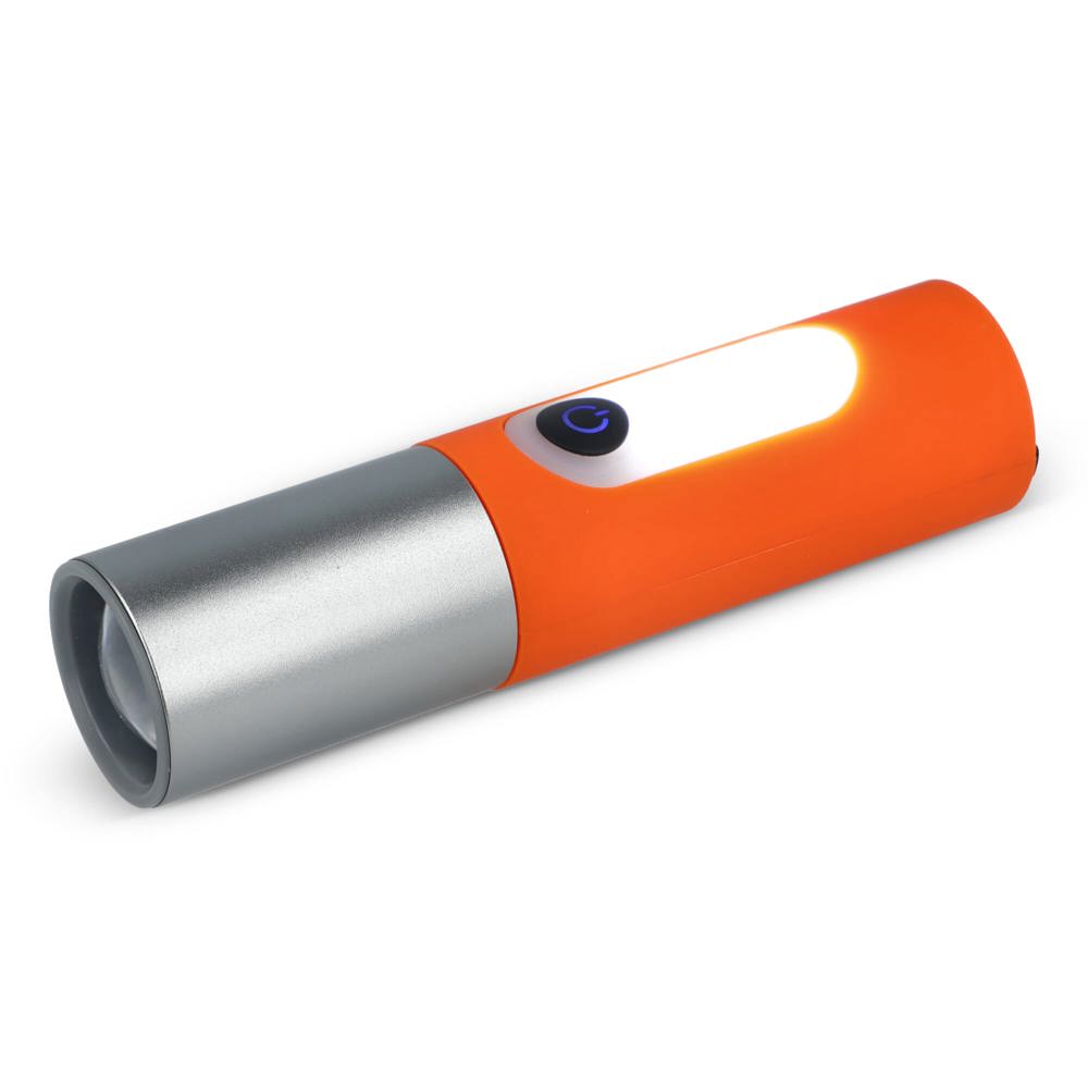 Oplaadbare 10 W LED-zaklamp met zoomfunctie 300 lm - Oranje