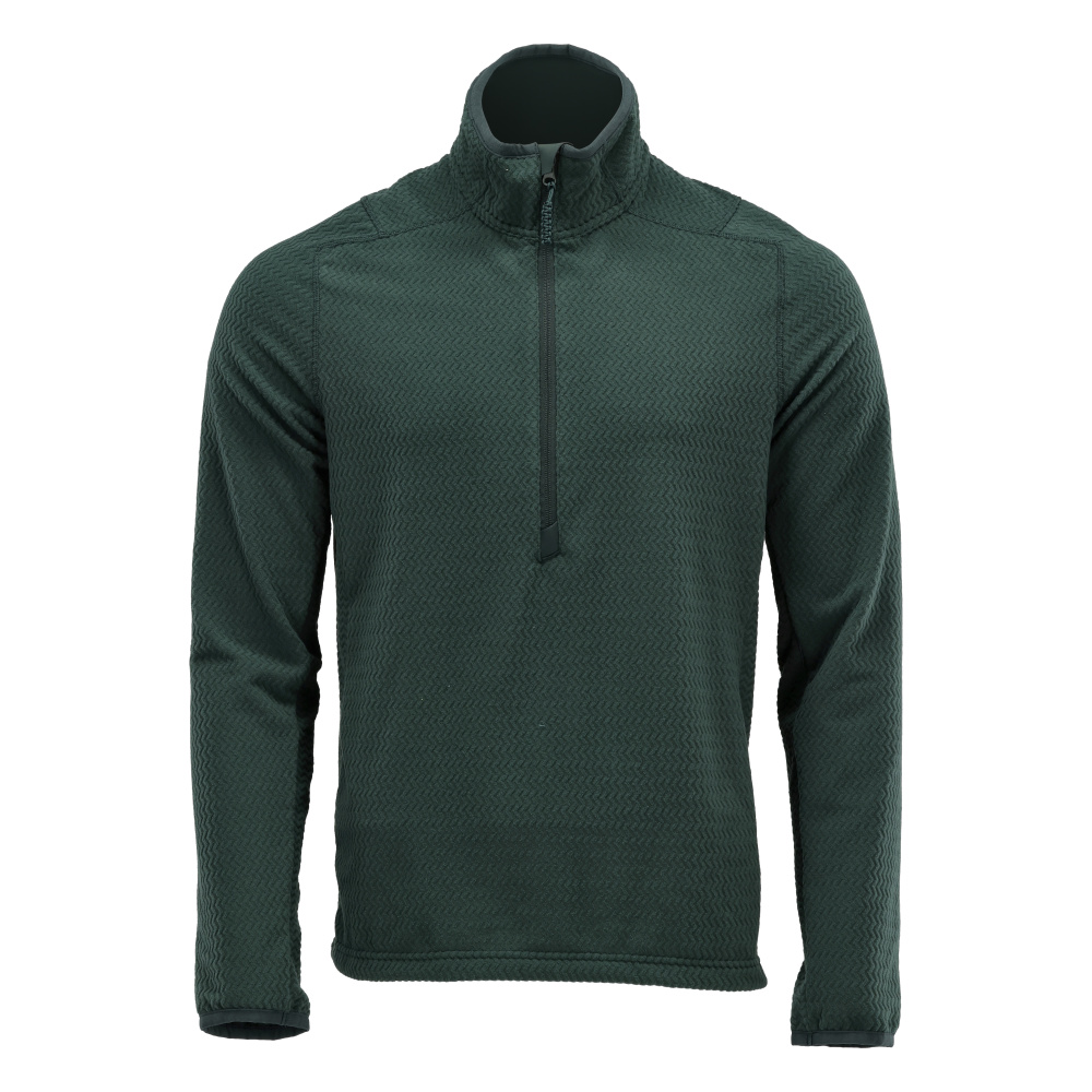 Microfleece trui met korte rits - bosgroen