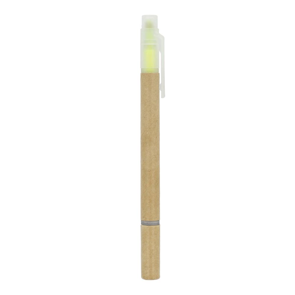 Papieren tekstmarker balpen