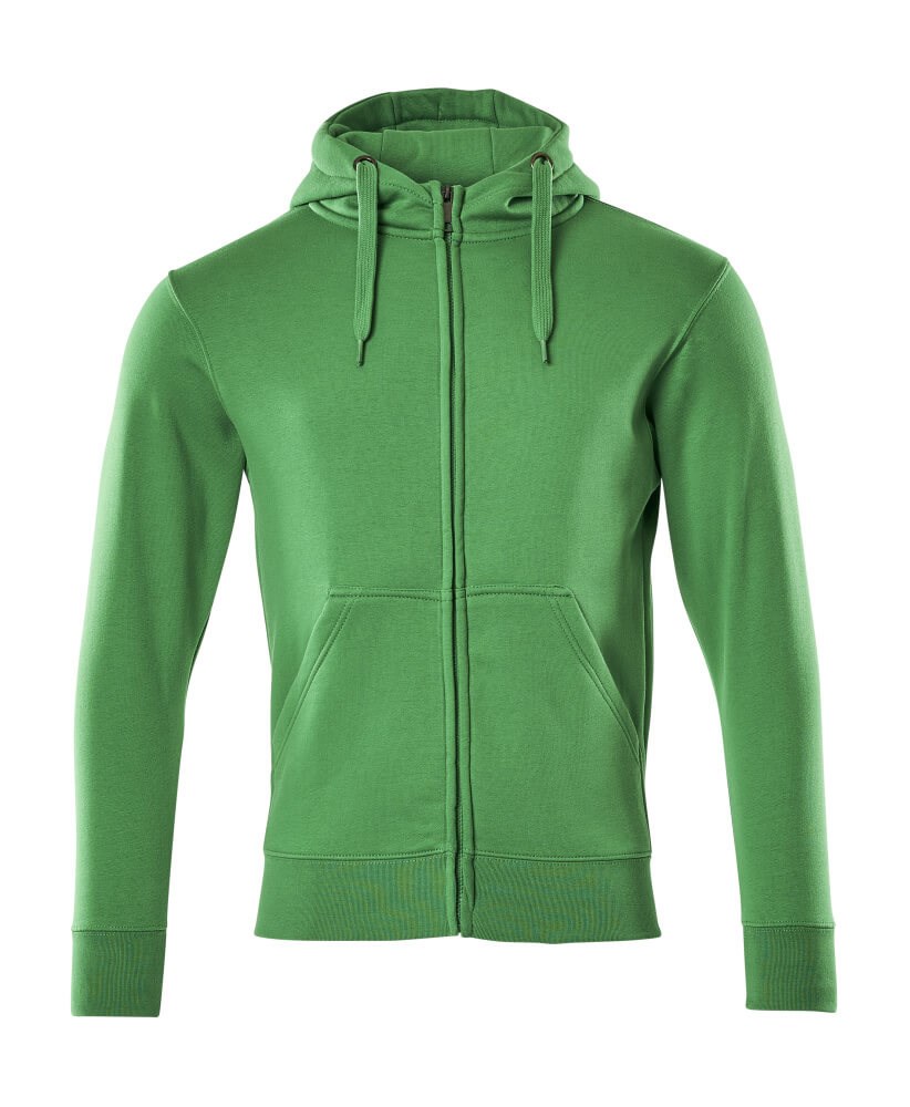 Capuchontrui met rits - helder groen