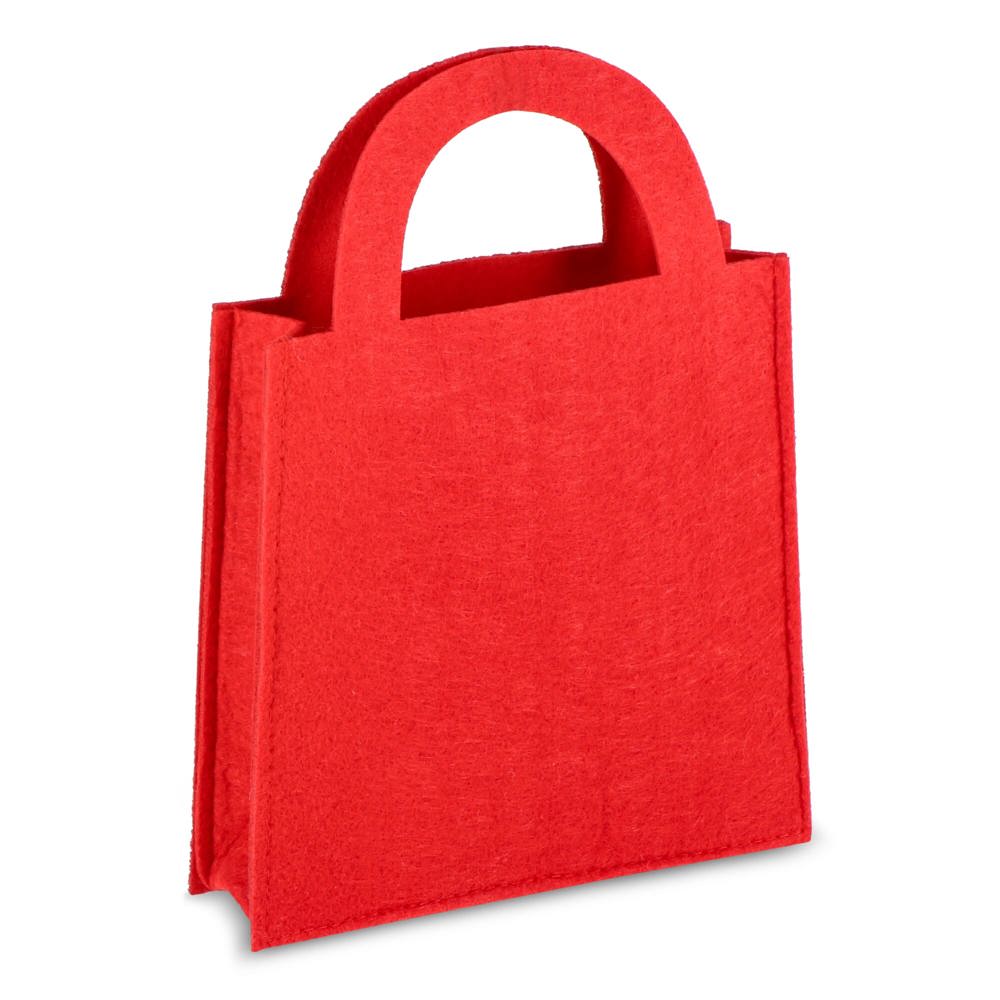 Vilten geschenktasje 15 x 21 cm - Rood