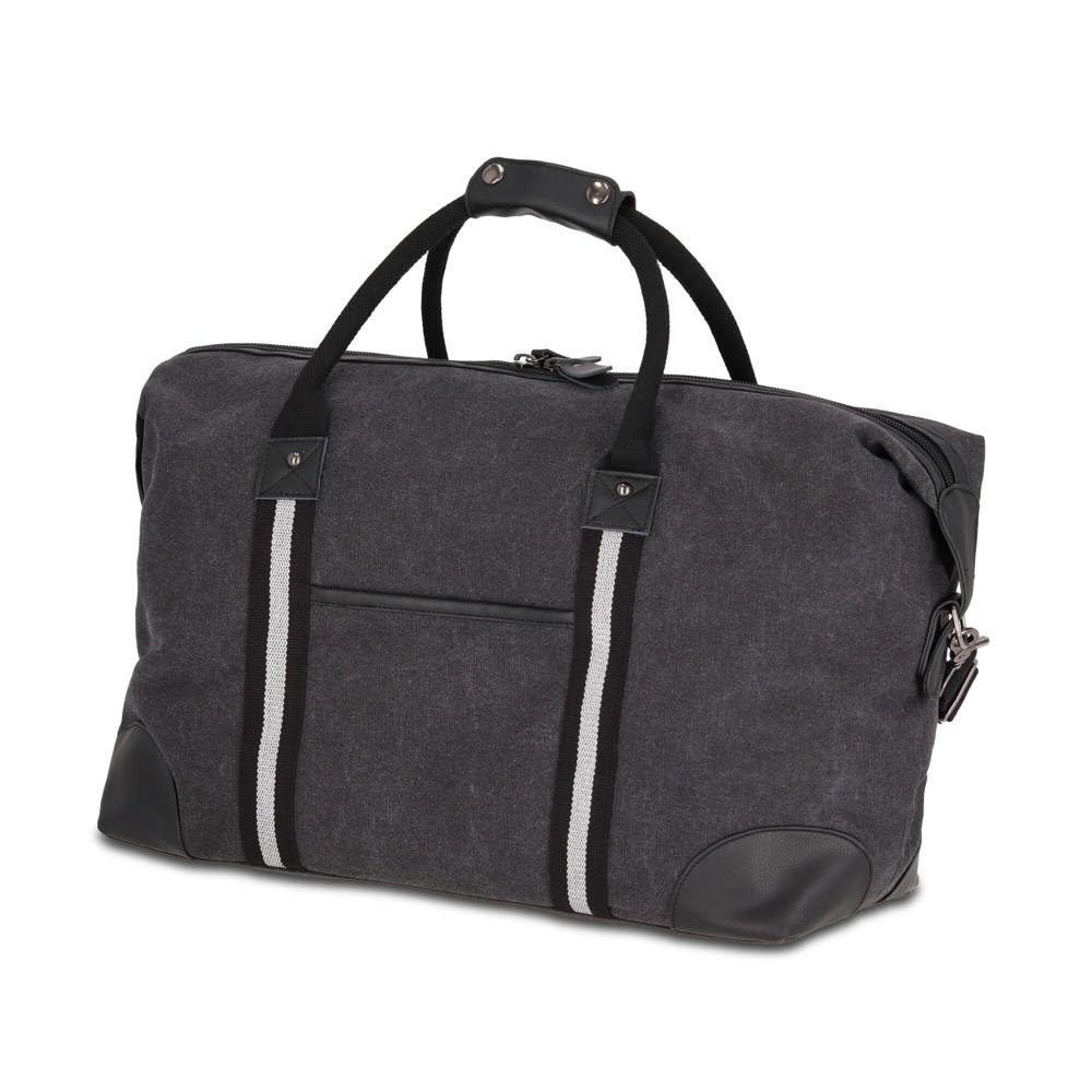 Gerecycled katoenen canvas weekendtas Harper - Donker Grijs