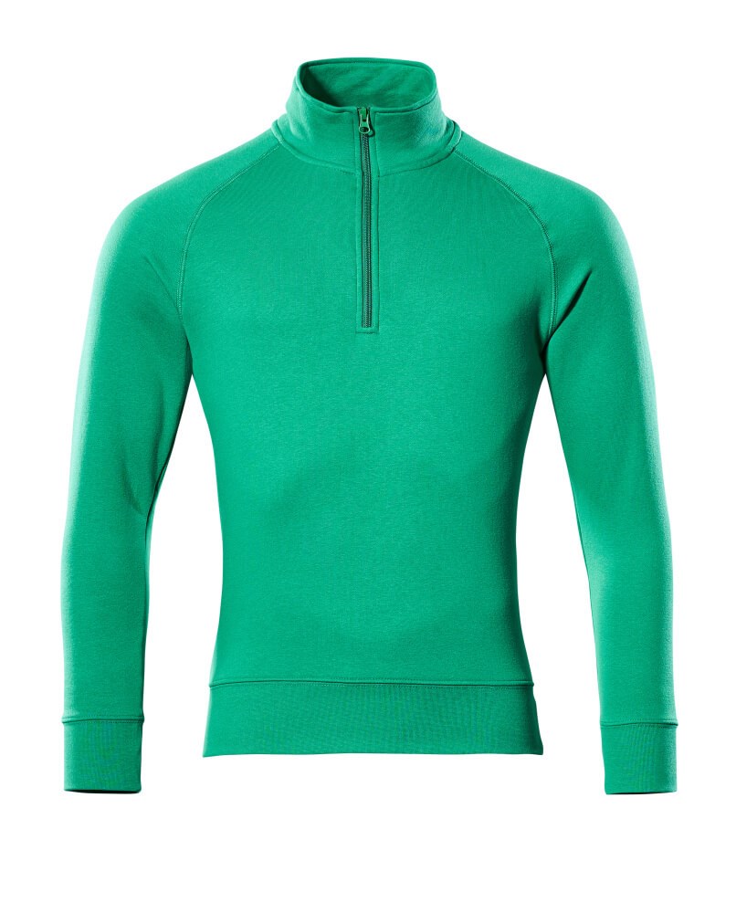 Sweatshirt met korte rits - helder groen