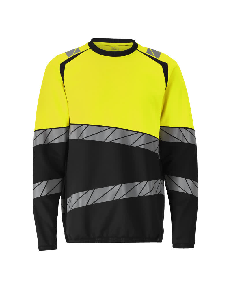 Sweatshirt - zwart/hi-vis geel