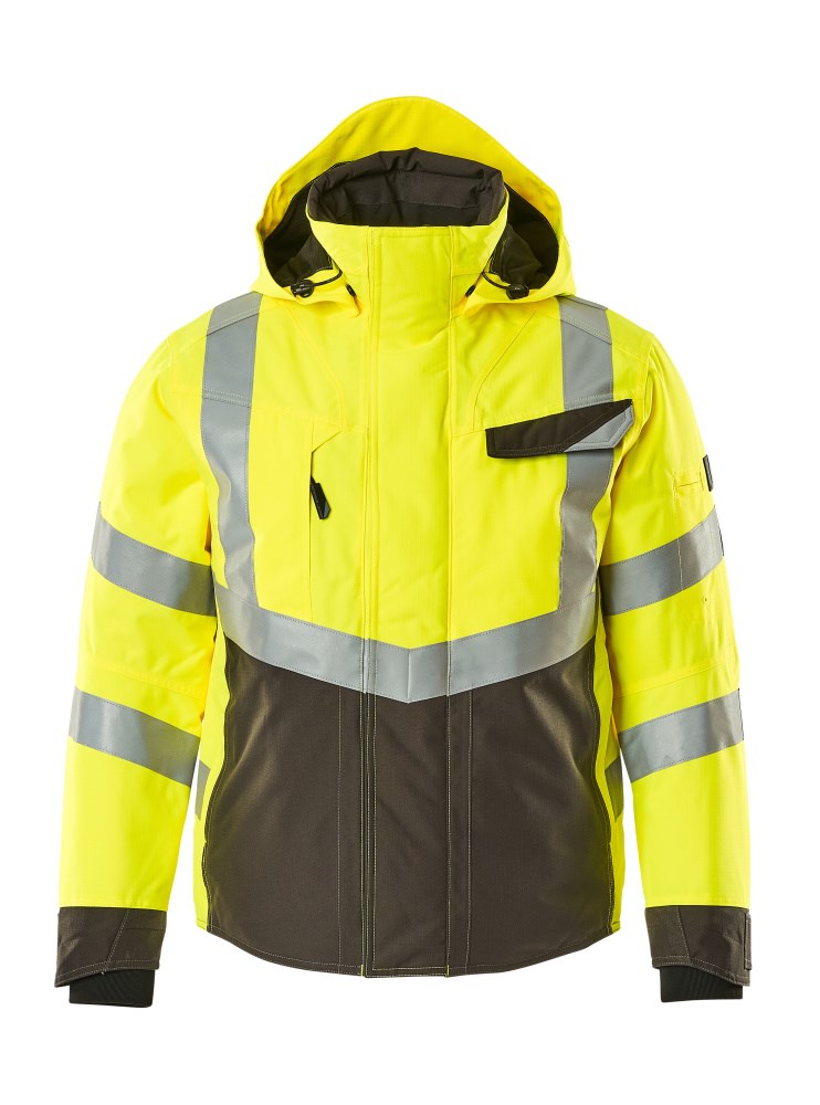 Winterjas - hi-vis geel/donkerantraciet