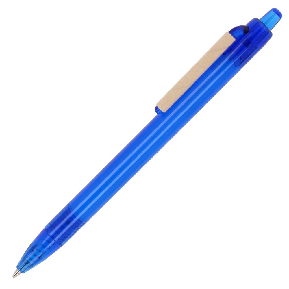 Balpen paperclip Oceanbound Plastic - Transparant / Donkerblauw