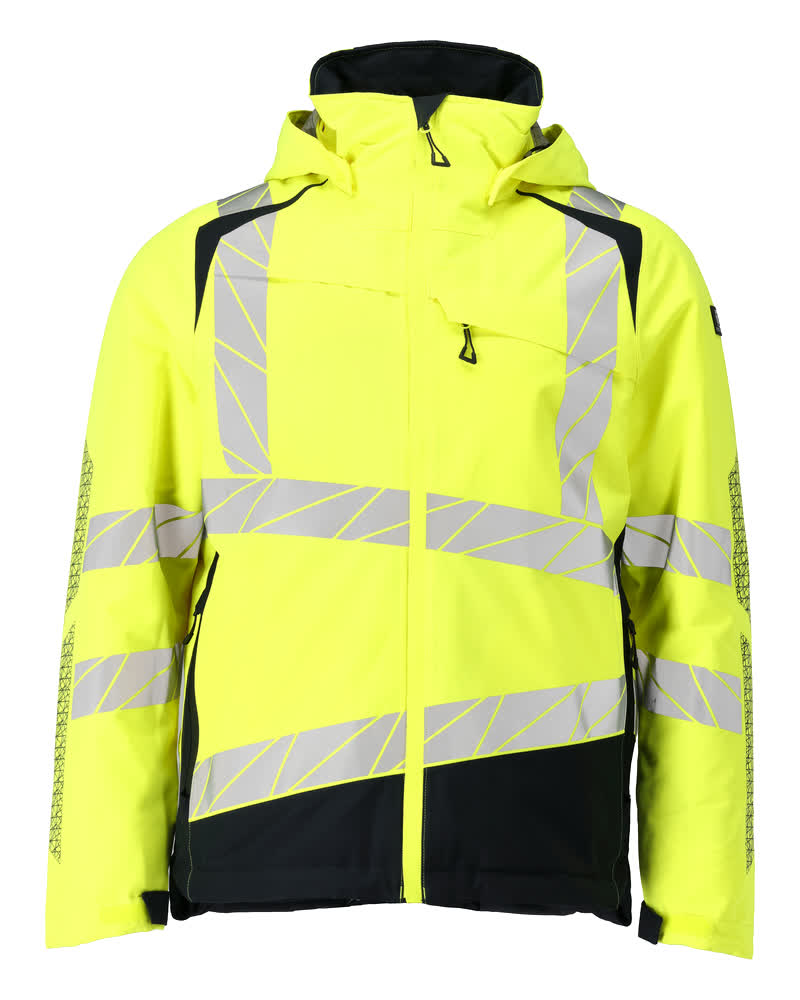 Winterjas - hi-vis geel/donkermarine