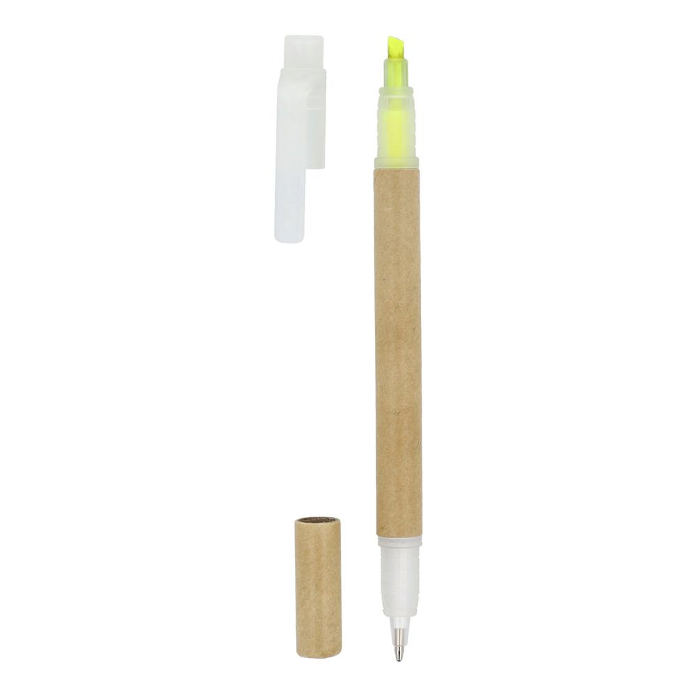 Papieren tekstmarker balpen