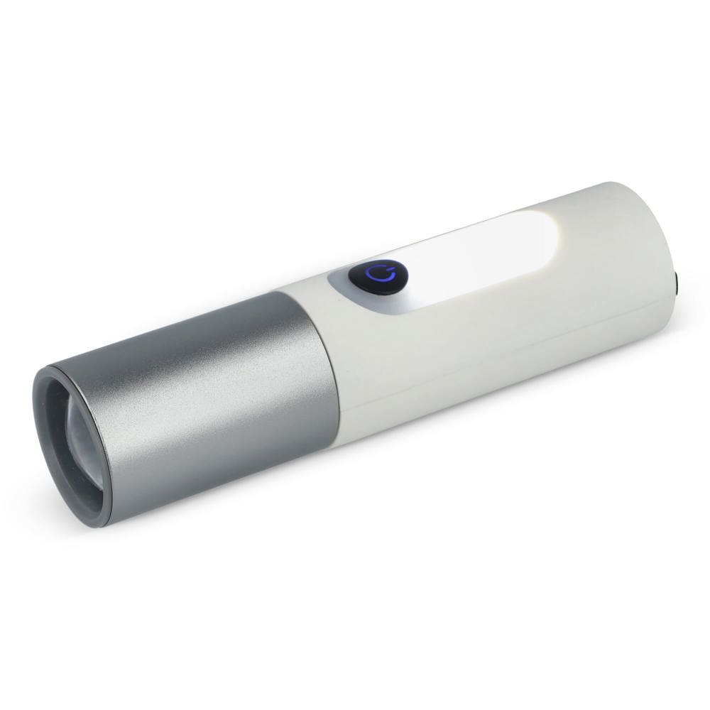 Oplaadbare 10 W LED-zaklamp met zoomfunctie 300 lm - Wit